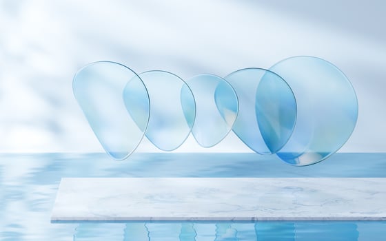 3D stage on the water surface, 3d rendering. photo