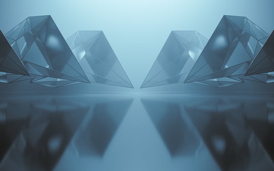 Fog scene with abstract geometry, 3d rendering. photo