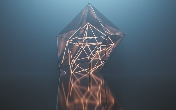 Fog scene with abstract geometry, 3d rendering. photo