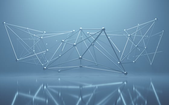 Geometry structure with fog scene, 3d rendering. photo