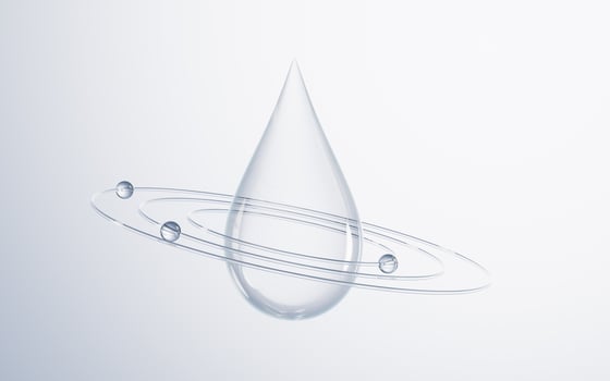 Transparent water drop with white background, 3d rendering. photo