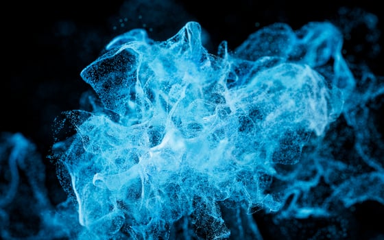 Abstract wave particles, diffuse powder, 3d rendering. photo