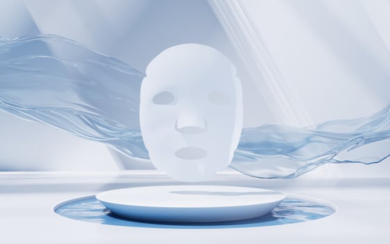 Facial mask with bright interior background, 3d rendering. photo
