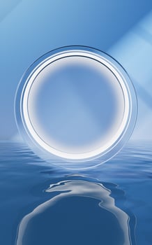 Bright room with water inside, 3d rendering. photo