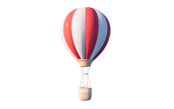 Hot air balloon with cartoon style, 3d rendering. photo