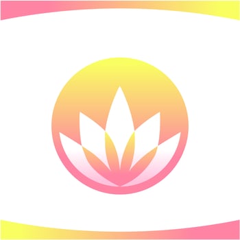 Lotus Wellness Yellow Pink Circle Flower Logo photo