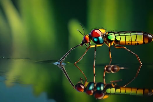 Unpleasant crawlies on water expansive scale reveals energetic colors. Charmed reflections cast a dreamlike charm. Creative resource, photo