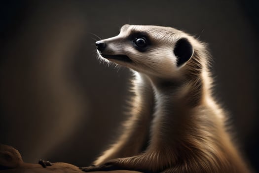 A inquisitive meerkat captured in perky studio lighting. Creative resource, photo