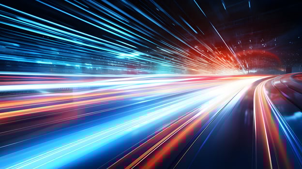high-speed light trails background, AI Generative photo