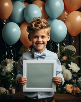 AI generated photographic mock up blank invitaion birthday photo