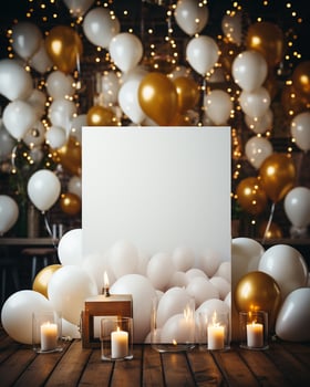 AI generated photographic mock up blank invitaion birthday photo