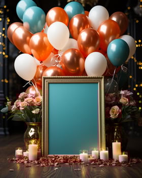 AI generated photographic mock up blank invitaion birthday photo