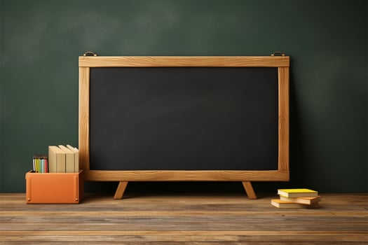 Blank chalkboard, a creative slate for your Back to School design AI Generated photo