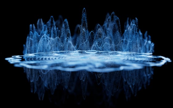 Wave particles, fantasy background, 3d rendering. photo