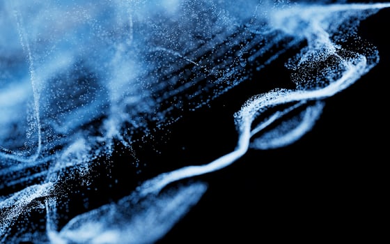 Wave particles, fantasy background, 3d rendering. photo
