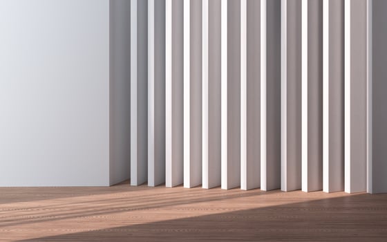 Empty room with wooden floor, 3d rendering. photo