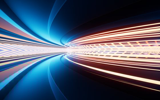 Neon lights and tunnels, 3d rendering. photo
