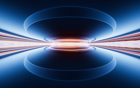 Neon lights and tunnels, 3d rendering. photo