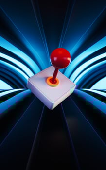 Game hand control, joystick equipment, 3d rendering. photo