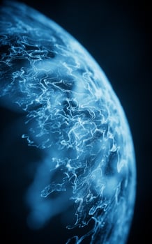Wave particles with the shape of sphere, 3d rendering. photo
