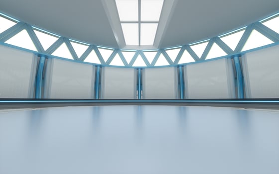 Empty round science fiction room, 3d rendering. photo