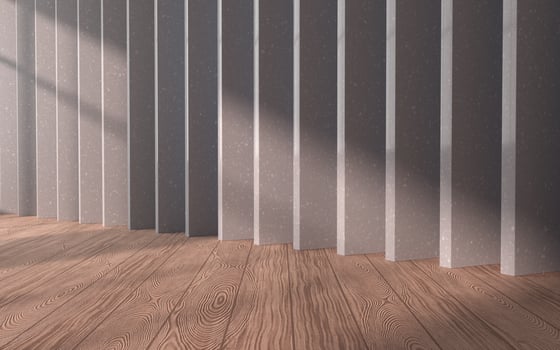 Empty room with wooden floor, 3d rendering. photo