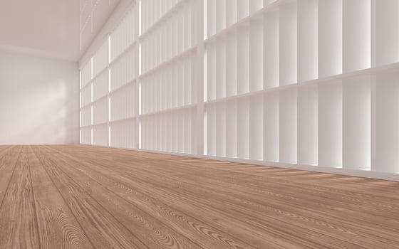 Empty room with wooden floor, 3d rendering. photo