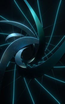 Curved vortex structure lines, 3d rendering. photo