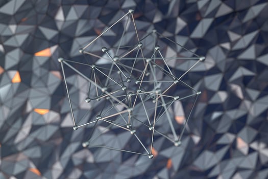 Metal lines with rugged metal triangle background, 3d rendering. photo