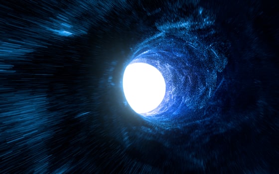 Wormholes and glowing tunnels, 3d rendering. photo