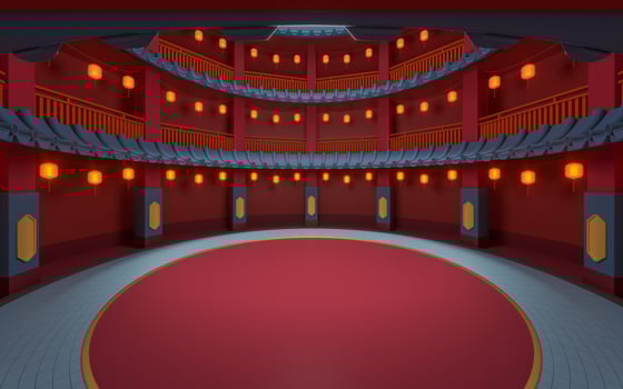 Ancient round house, Chinese classical round house, 3d rendering. photo