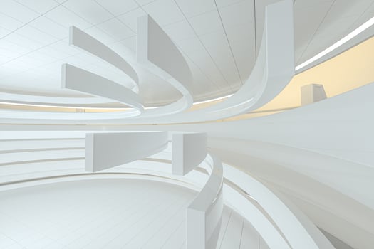 White round room, futuristic structure, 3d rendering. photo