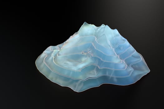 Topographic map background Valley and mountain, 3d rendering. photo
