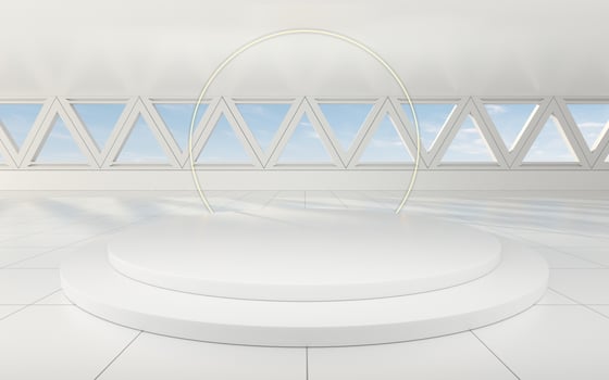 Empty science fiction room, 3d rendering. photo