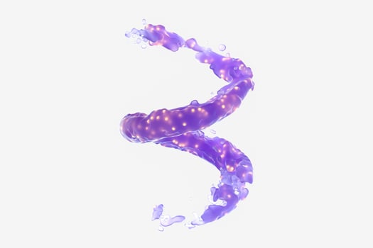 Purple swirling liquid with white background, 3d rendering. photo