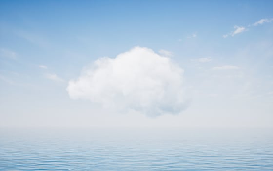 Cloud and water surface, 3d rendering. photo
