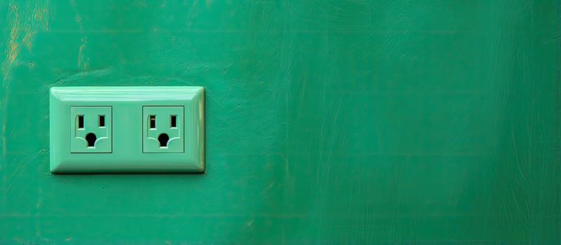Green wall socket photo