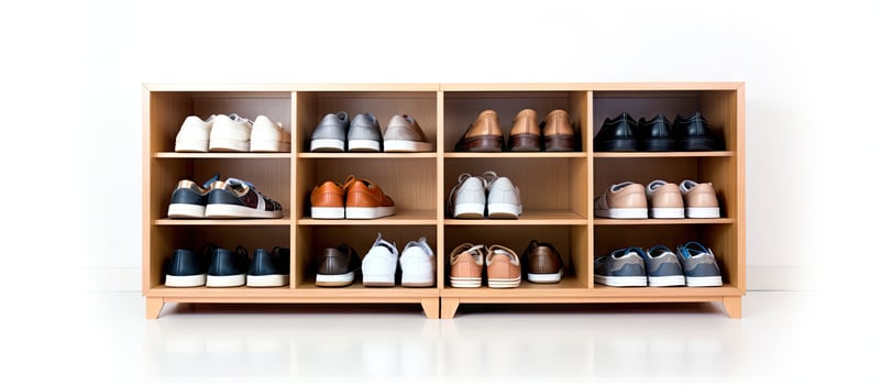 White isolated shoe cabinet photo