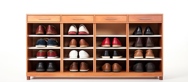 White isolated shoe cabinet photo