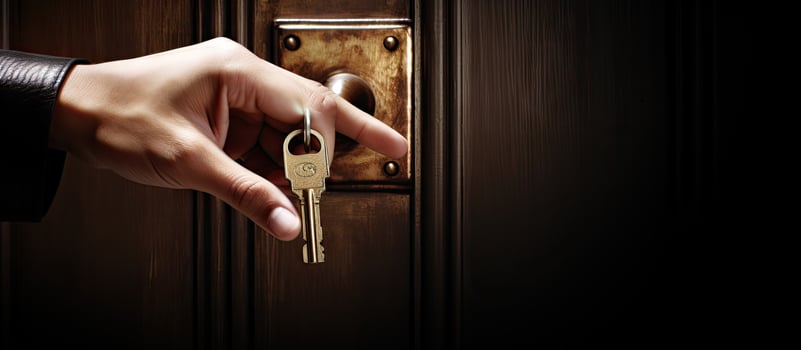 Using a key to lock or unlock a door photo