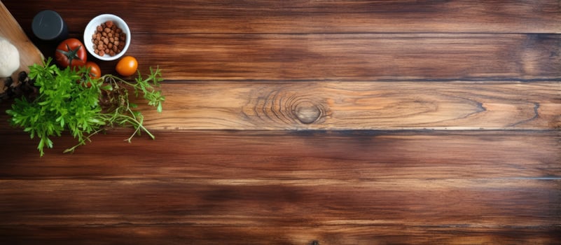 Closeup of wooden kitchen board in home interior concept photo