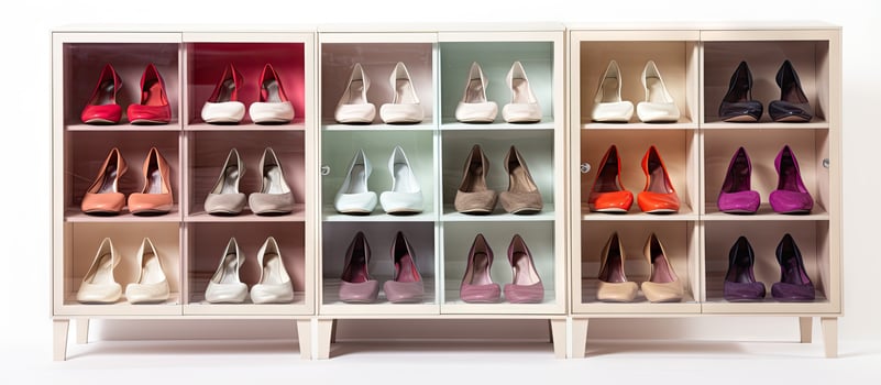 White isolated shoe cabinet photo