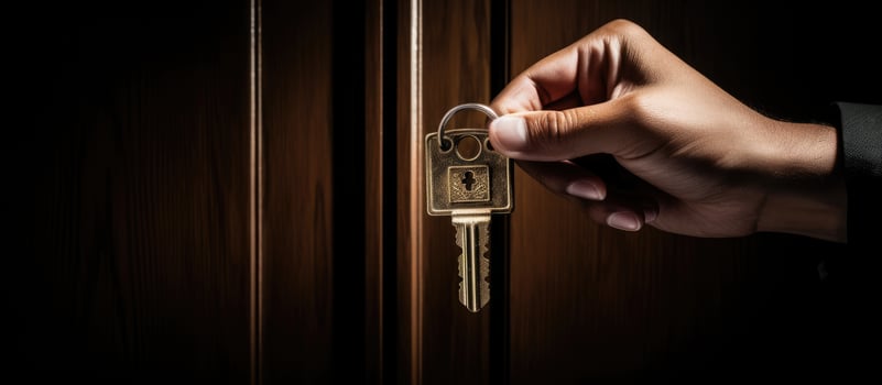 Using a key to lock or unlock a door photo