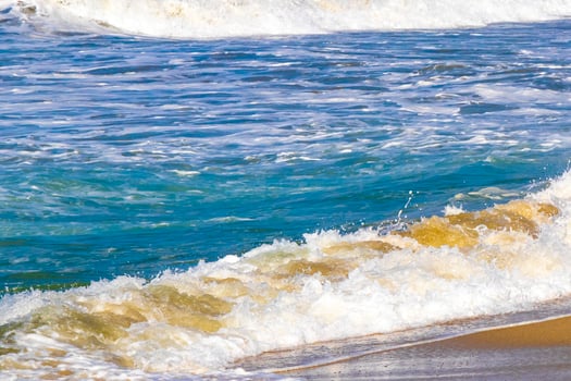 Extremely huge big surfer waves at beach Puerto Escondido Mexico. photo