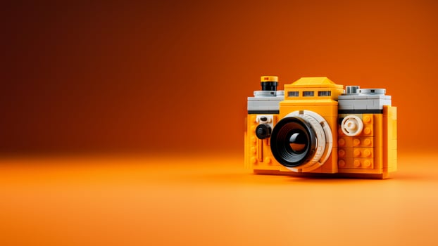 3D Toy camera made of plastic block toys photo