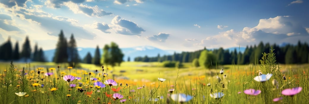 Idyllic Meadow on summer. AI Generated photo