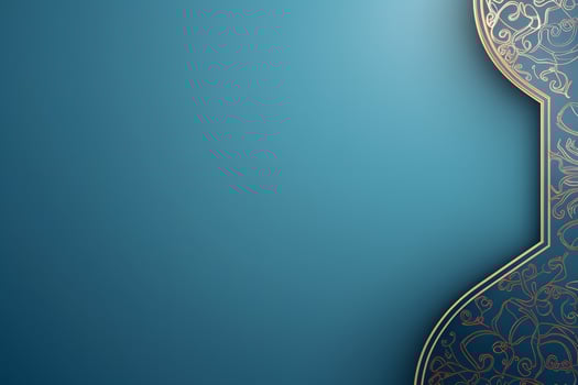 blue flat background with islamic ornament photo