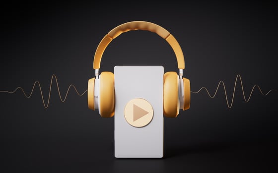 Earphone and mobile phone, 3d rendering. photo