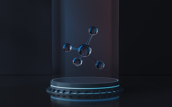 Molecular structure and stage, 3d rendering. photo