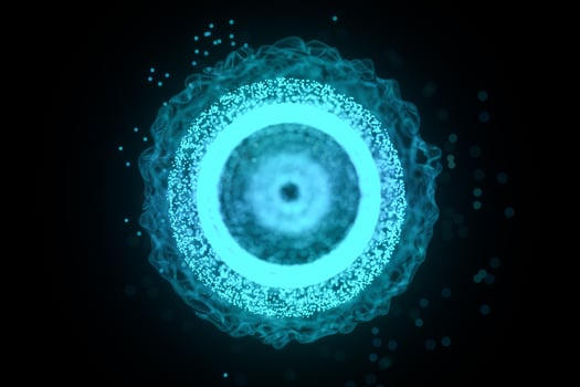 black hole with blue shiny particles, 3d rendering. photo